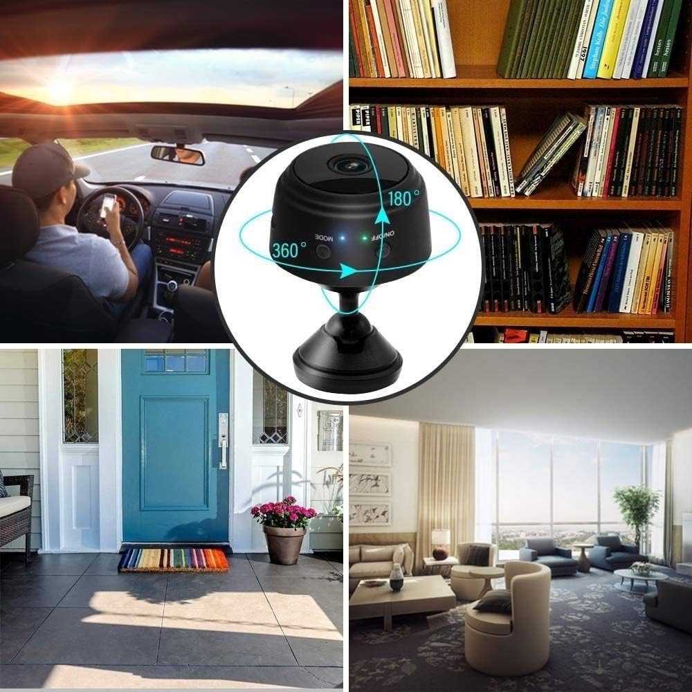 Eyetech Mini WiFi HD 1080p Security Camera – Wireless Indoor Spy Cam with Night Vision, Motion Detection & App Control | Portable, Magnetic & Cloud Backup Ready