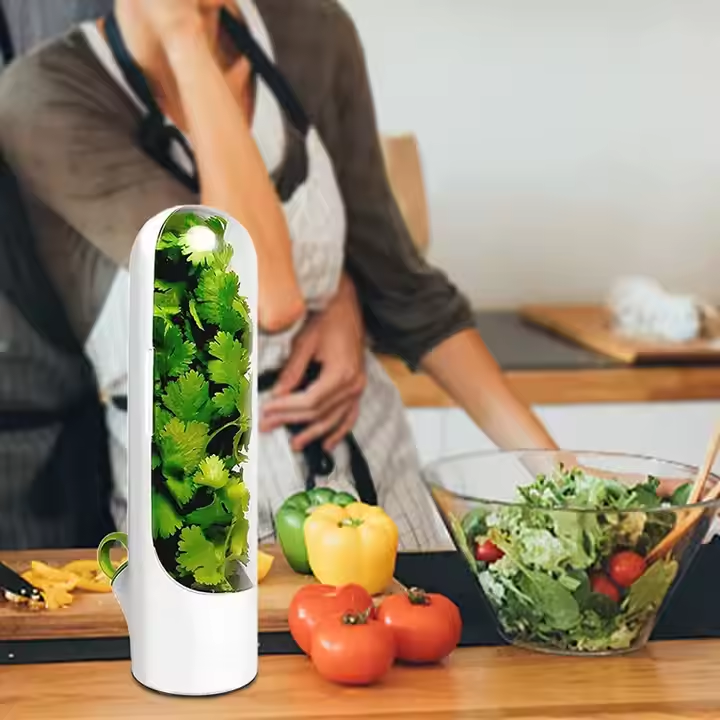 Herb Savor Pod white-transparent BPA Free The Fridge Small Vegetable, Herbs container Keep fresh Innovation that Works Fresh Cut Herbs