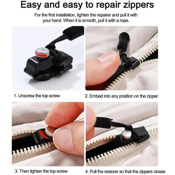5PCS Zipper Repair Kit – Quick Fix for Jackets, Bags, Boots & More