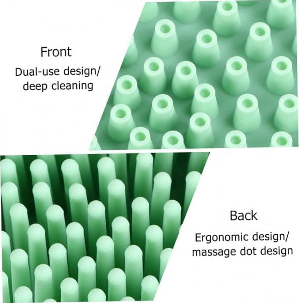 Silicone Bath Brush with Long Handle – Dual-Sided Scrub & Massage, Gentle Exfoliation, Hygienic & Eco-Friendly