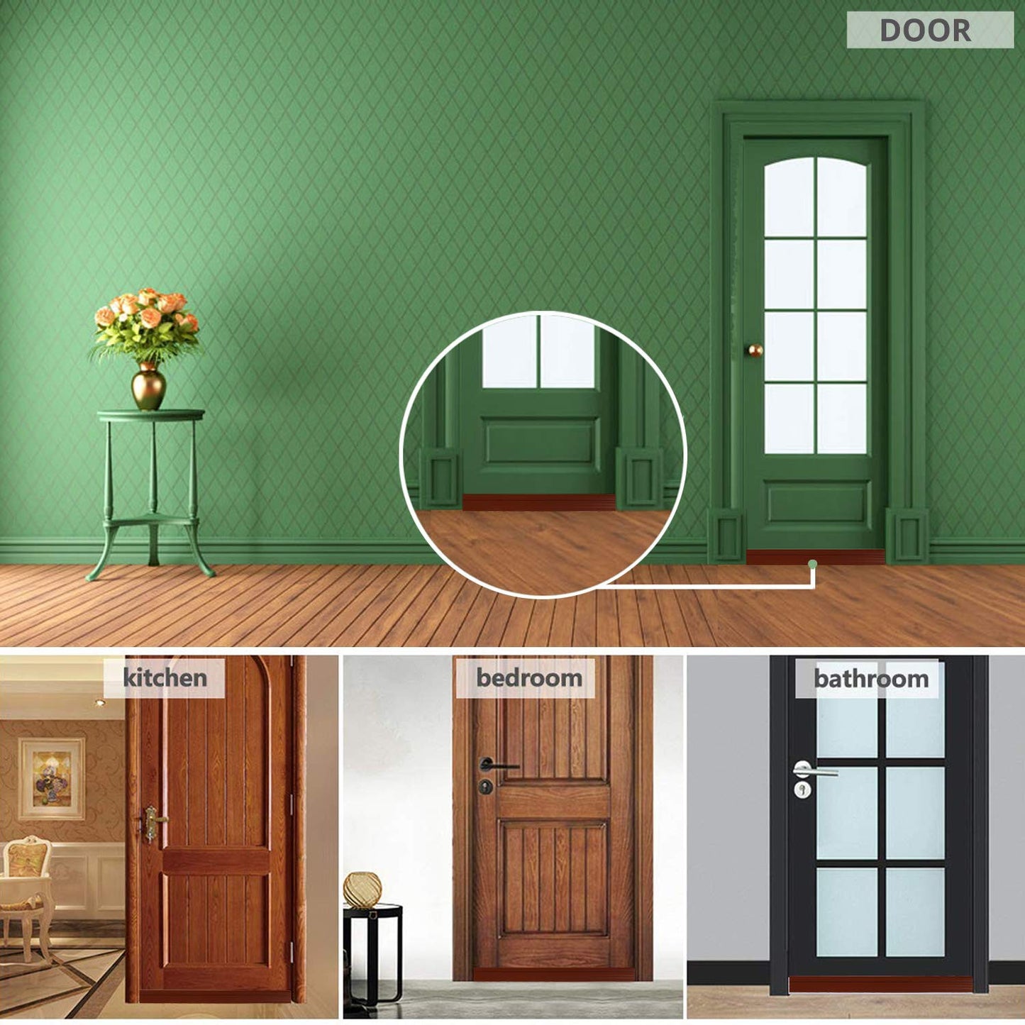 🚪 Door Bottom Sealing Strip – 1 Meter Brown | Energy-Saving, Waterproof & Soundproof