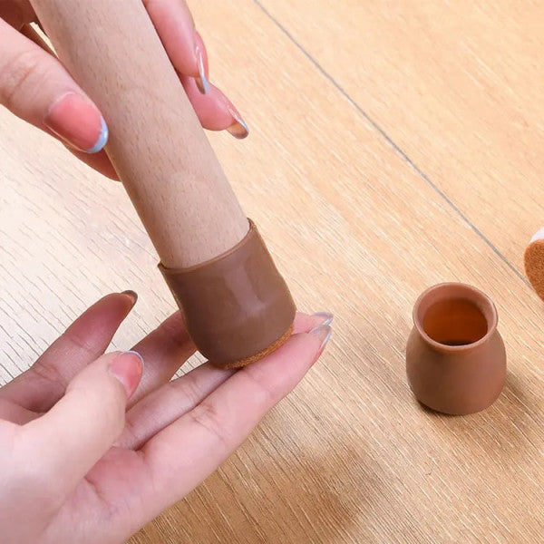 Anti-Slip Silicone Chair Leg Covers with Protective Pads – Floor & Furniture Scratch Guards (Set of 4)