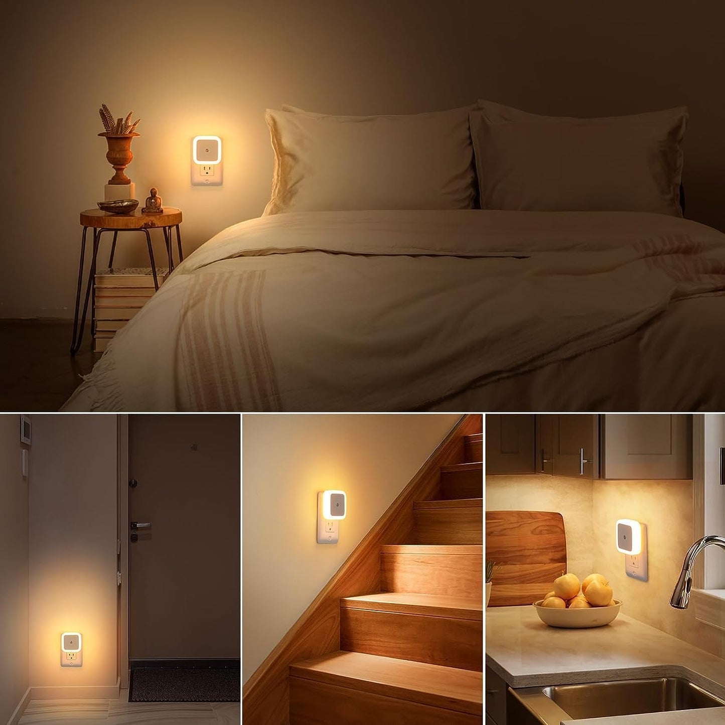AUTOMATIC SENSOR LIGHT Night Lamp Sensor Light For Bedroom Bed Side Home Smart Automatic Onoff Dim Led Lights Energy Saving