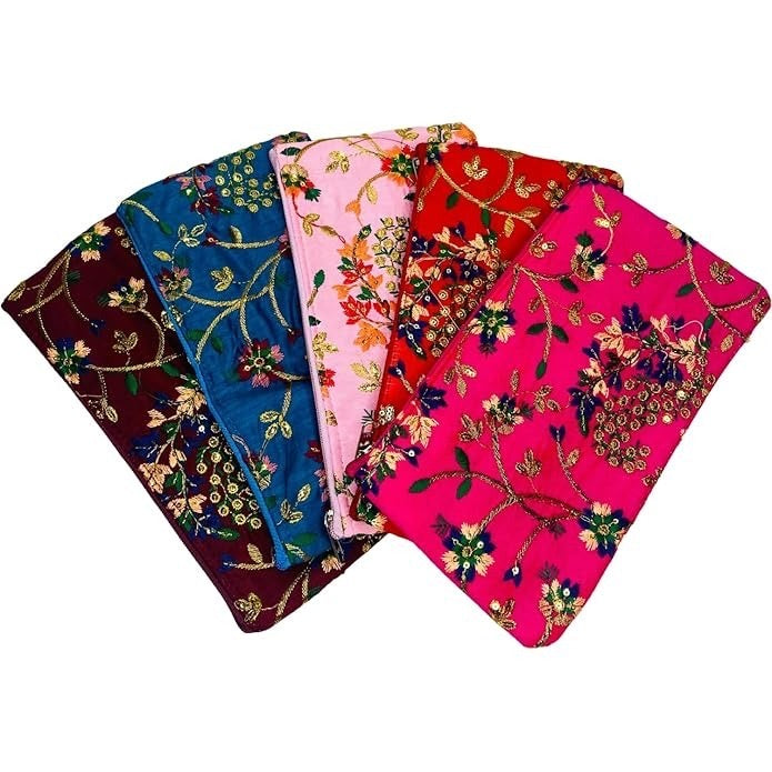 Women's Embroidery Silk Hand Purse Wallet for Wedding Return Gift, Wedding, Dating | Women Hand Purse