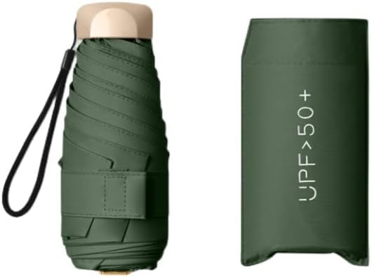 Mini Travel Sun Umbrella with Case, Small Compact UV Protection Umbrella for Sun and Rain, Lightweight Windproof Umbrella for Women Men Kids Umbrella Windproof Umbrellas Portable Folding Manual Umbrella Women Men Ultralight Rain Sun Umbrella Anti Uv