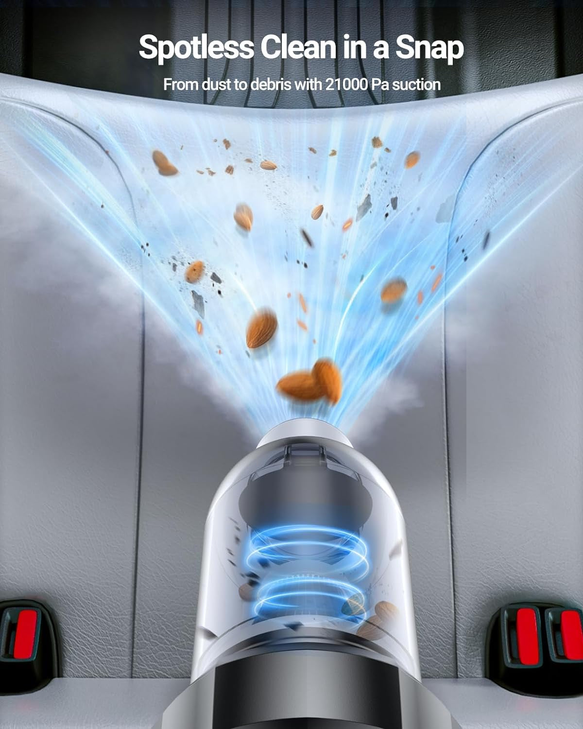 Handheld Car Vacuum Cordless, Portable Car Vacuum with 21000pa High Power Suction, one Batteries Long Endurance, 18v/120w Mini Vacuum Cleaner for Car, Home, Office, Pet