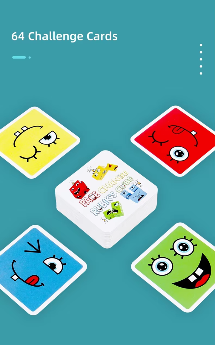 Wooden Cube face Changing Game for Kids | Expressions Matching Block Puzzle Toy, Preschool Educational Learning Activities Game for Boys, Girls, Adults etc. Age above 3+ Years