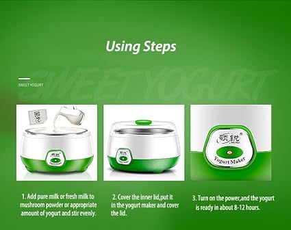 Automatic Yogurt & Curd Maker – 1L Smart Fermentation Machine with Stainless Steel Inner | Adjustable Temperature, Power-Saving Dahi Maker for Home Kitchen