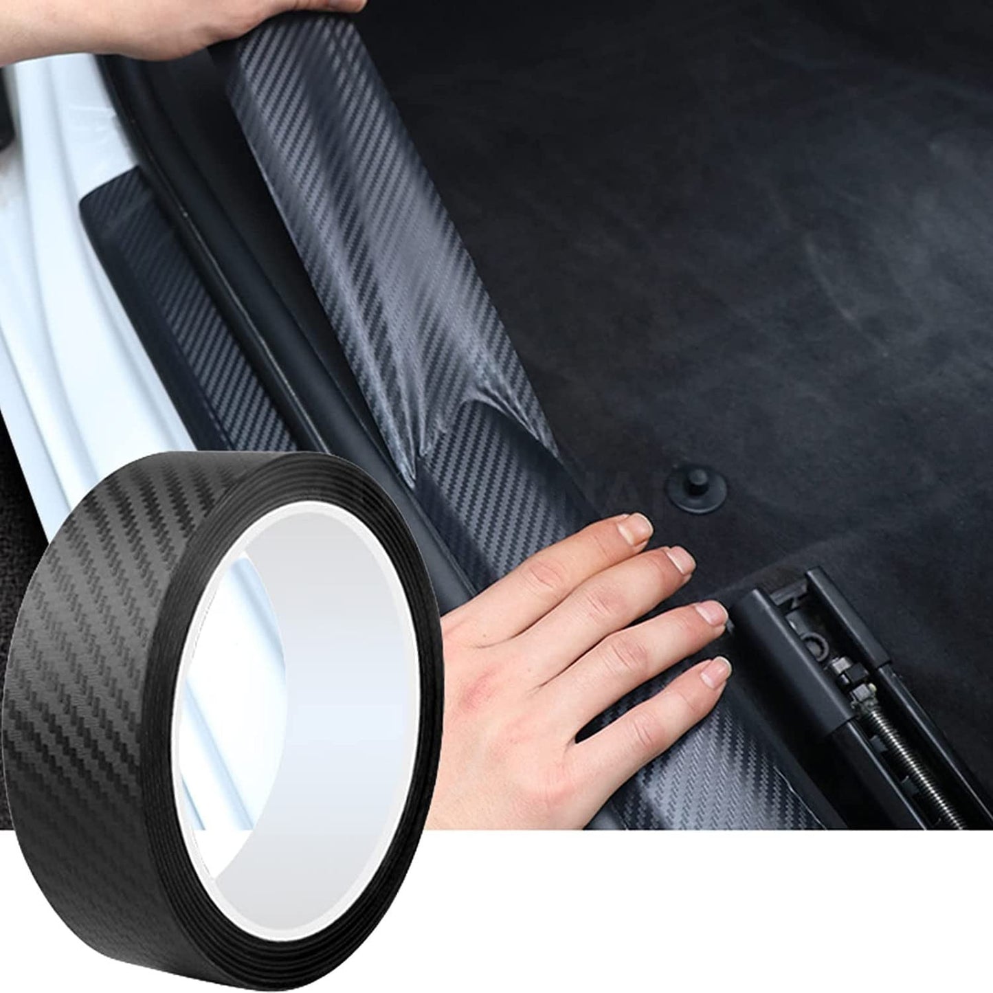 High Gloss Carbon Fiber Car Door Sill Tape (3cm) – Anti-Scratch, Waterproof Protection Film