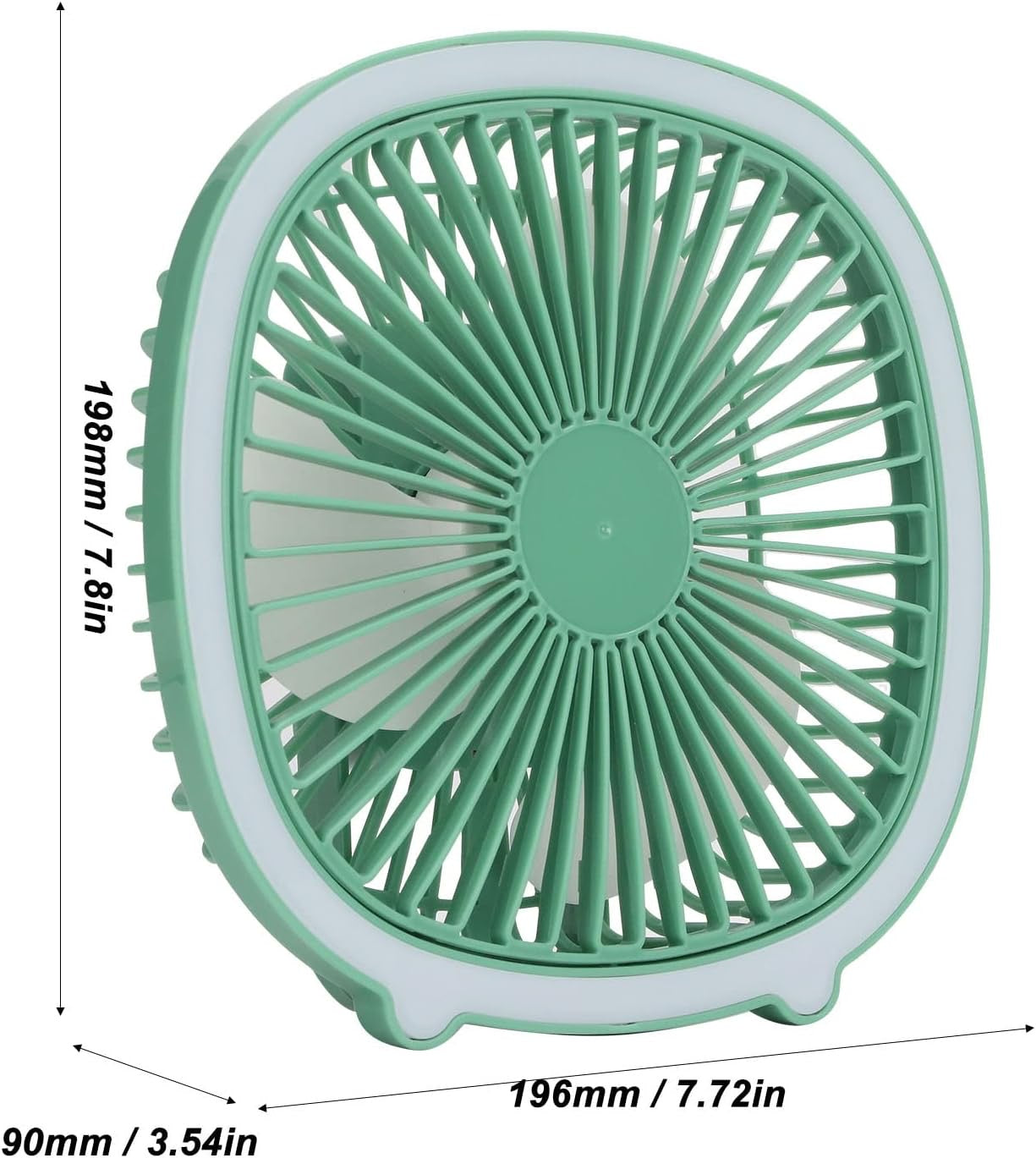 USB Desk Fan with LED Light – Quiet 3-Speed Portable Mini Table Fan for Home, Office, Car & Outdoor