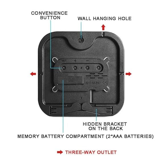 Digital LED Wall Clock with Remote Control
Temperature Time Week Date Display Fashion Living Room Desktop Alarm Electronic Clock