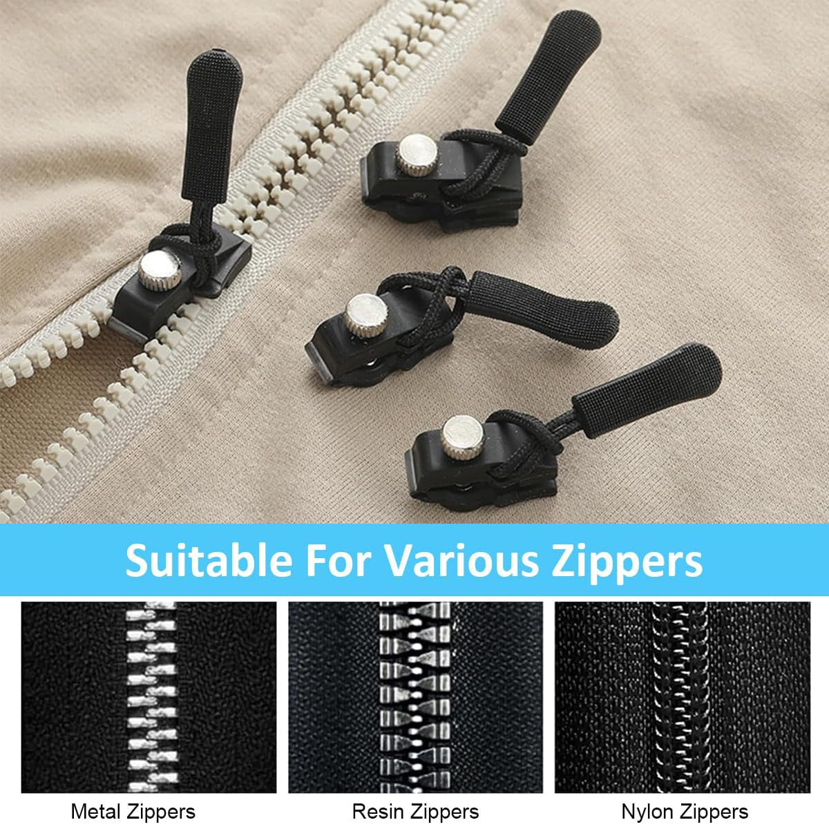 5PCS Zipper Repair Kit – Quick Fix for Jackets, Bags, Boots & More