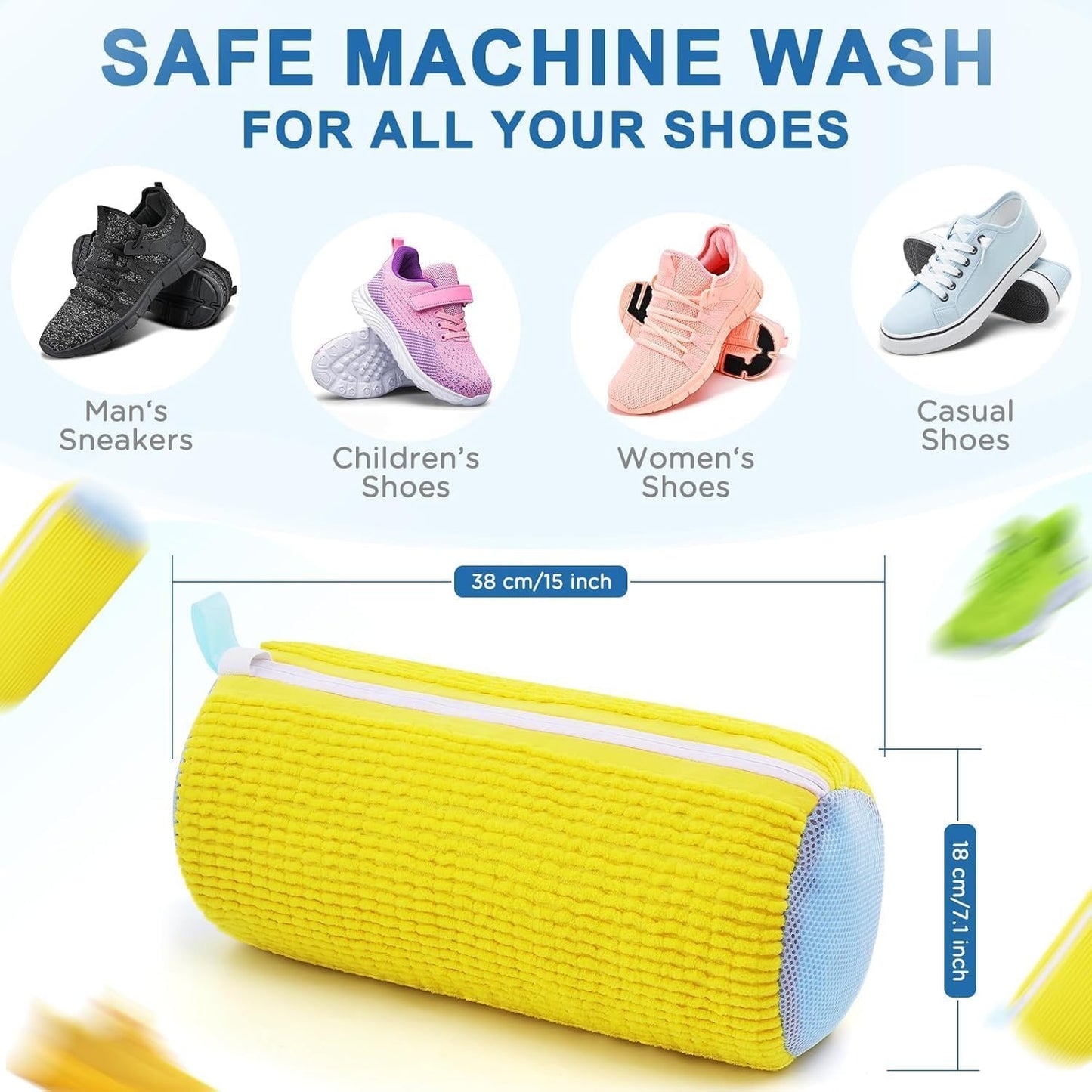 Premium Shoe Washing Bag – Invisible Zipper, 360° Cleaning & Protection