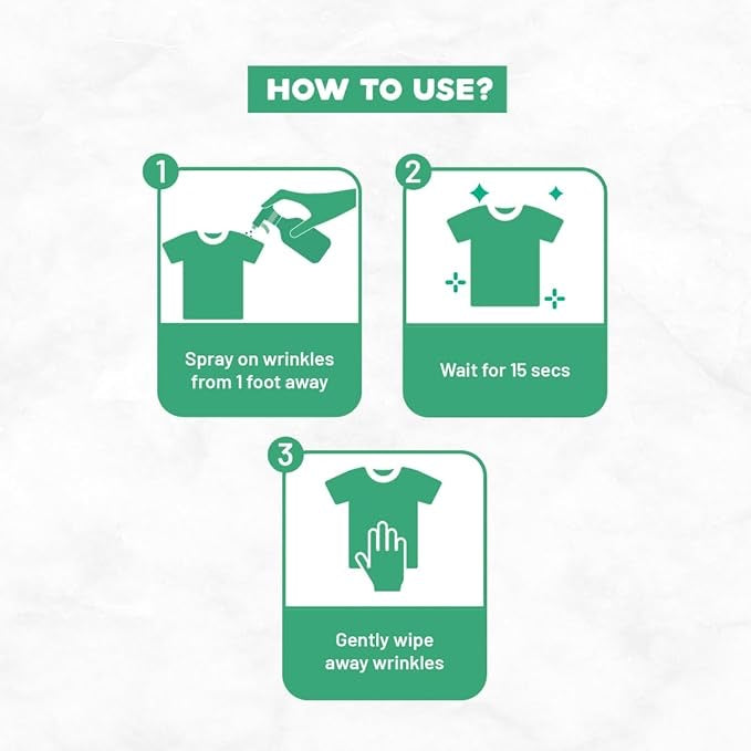 Plant Based Fabric Wrinkle Remover, Removes Creases And Odor, Biodegradable And Non-toxic - 100ml Pack