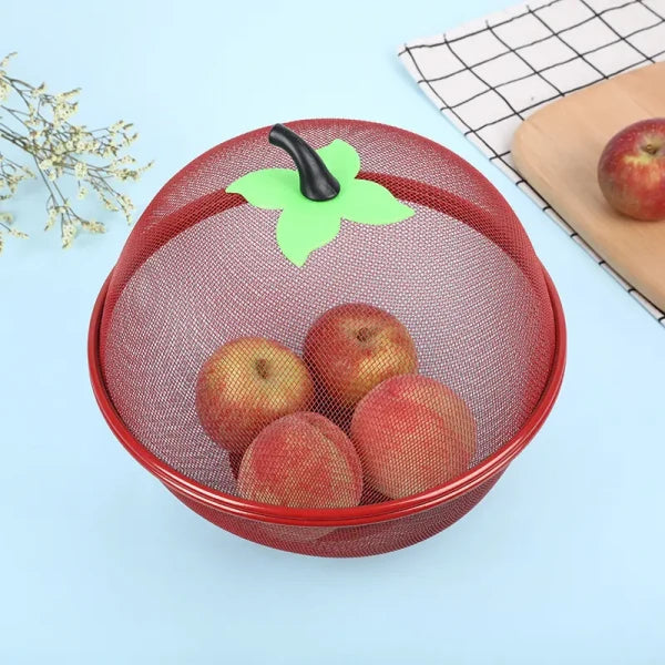 Apple Shape Fruit Basket – Stylish Metal Net Storage for Kitchen & Dining