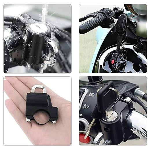 Motorcycle Helmet Lock Replacement with Keys Helmet Security Lock Anti-Theft Fixed Multi-Function Lock Accessories for Bicycles