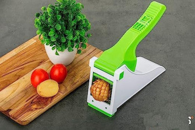 🍟 Plastic French Fries Maker – Heavy-Duty Vegetable Cutter with Interchangeable Blades