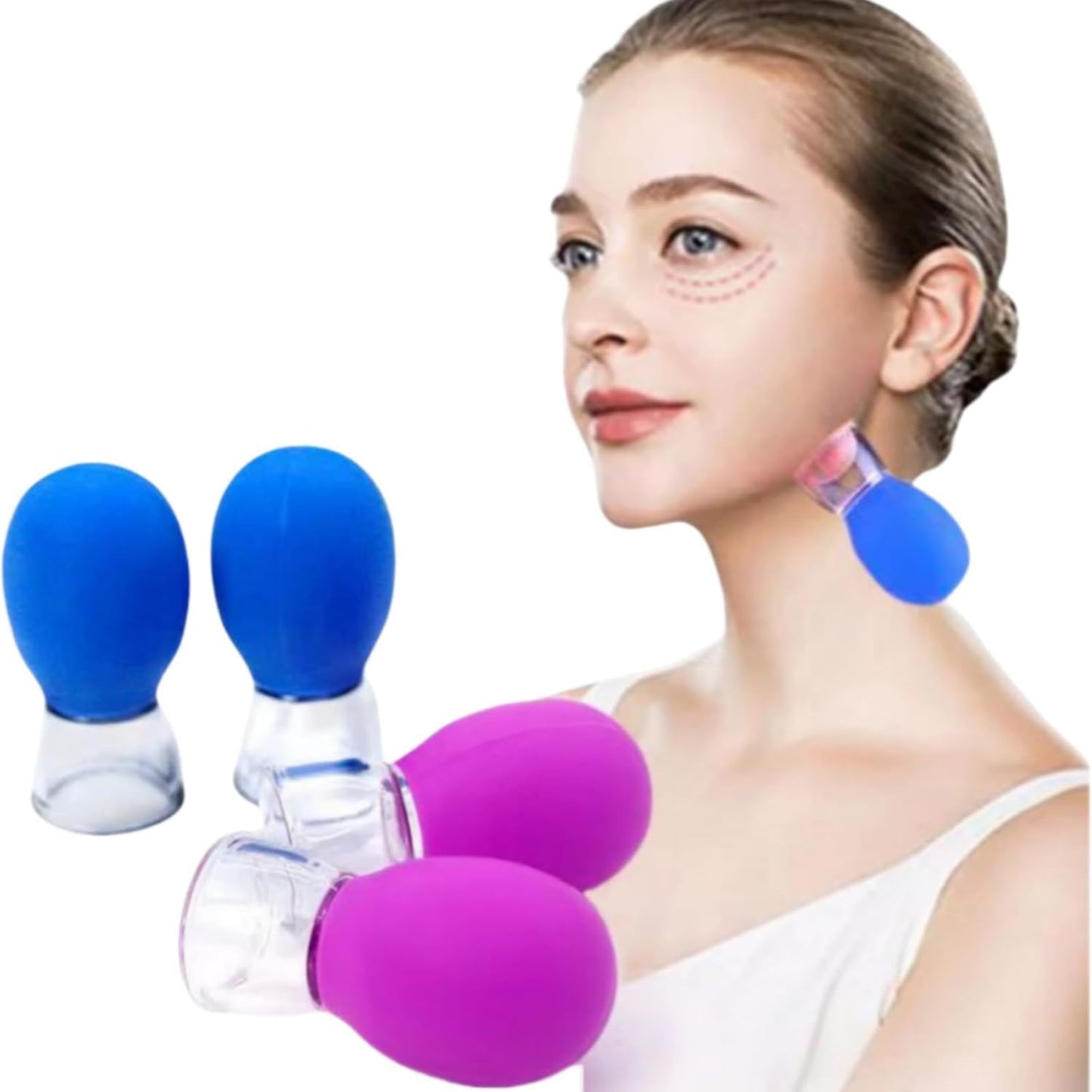 Facial Cupping Therapy Set – 4-Piece Professional Silicone & Glass Anti-Aging Massage Kit