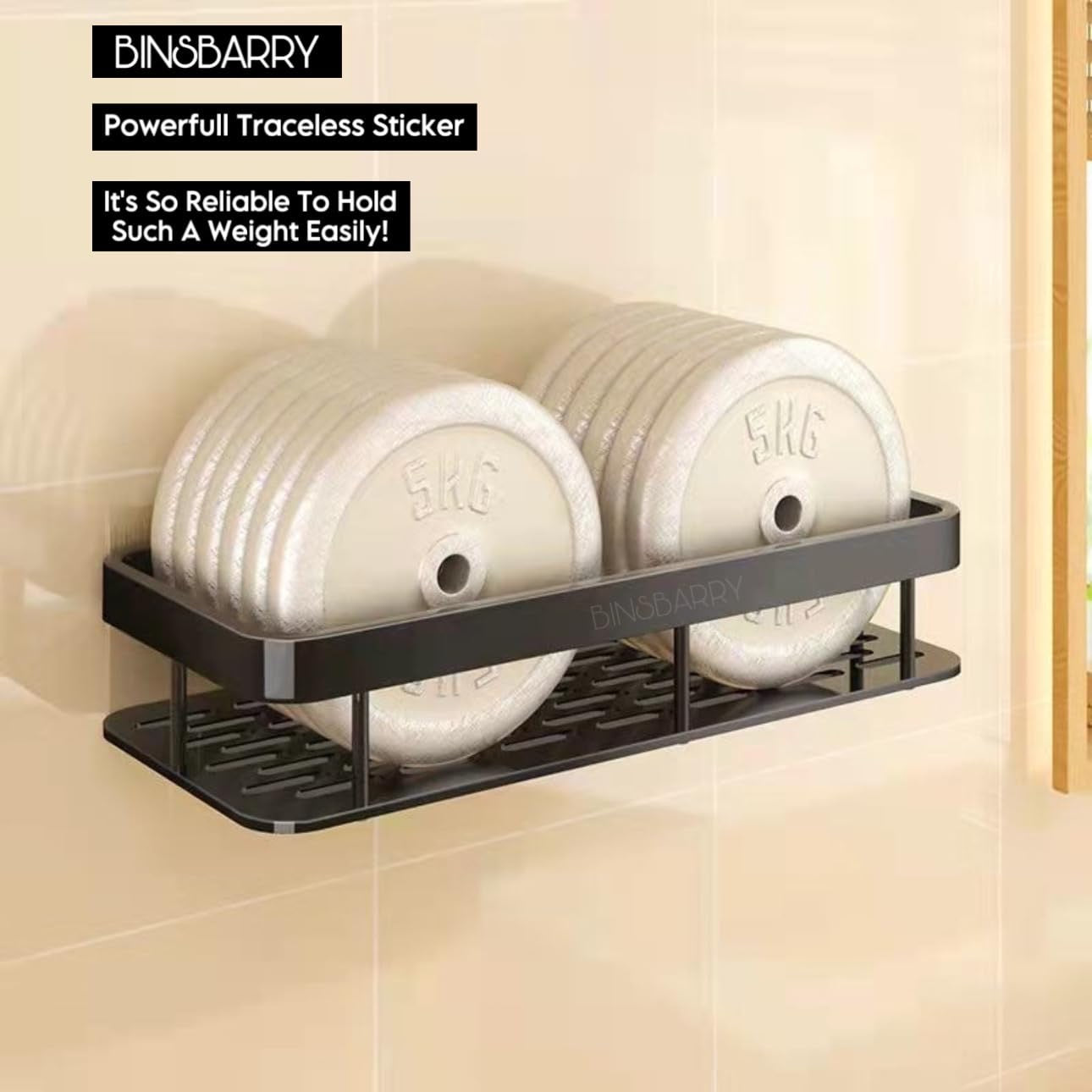 Aluminum Wall Mounted Adhesive Shower Caddy Shelf Corner for Bedroom Wall Storage Rack | Multifunctional Large Capacity Bathroom Rack | Easy Installation Durable