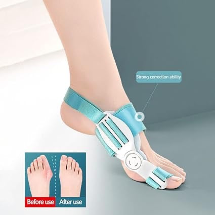 Toe straightener Bunion Corrector with Silicon Gel Pad for Women & Men, Hallux Valgus Adjustable Bunion Splint with toe fracture support for pain relief Day Night Support -