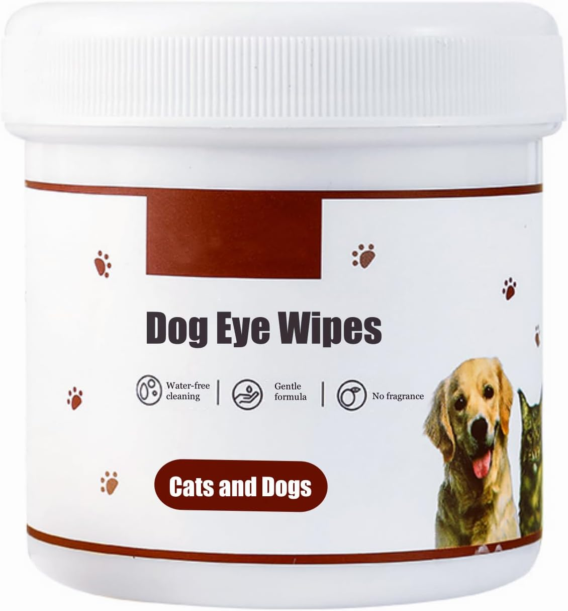 Dog Eye Wipes, Tear Stain Remover for Dogs, Cat Eye Wipes, Cleans Eye and Face Stains, No Fragrance, Reduce Eye Problems - 200 wipes pack