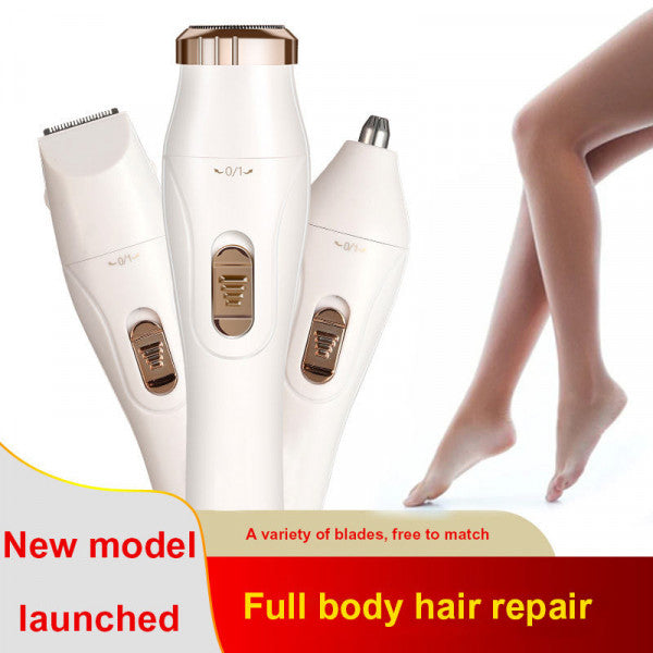 3-in-1 Painless Hair Remover Trimmer – Lipstick-Size Precision Facial Shaver for Women