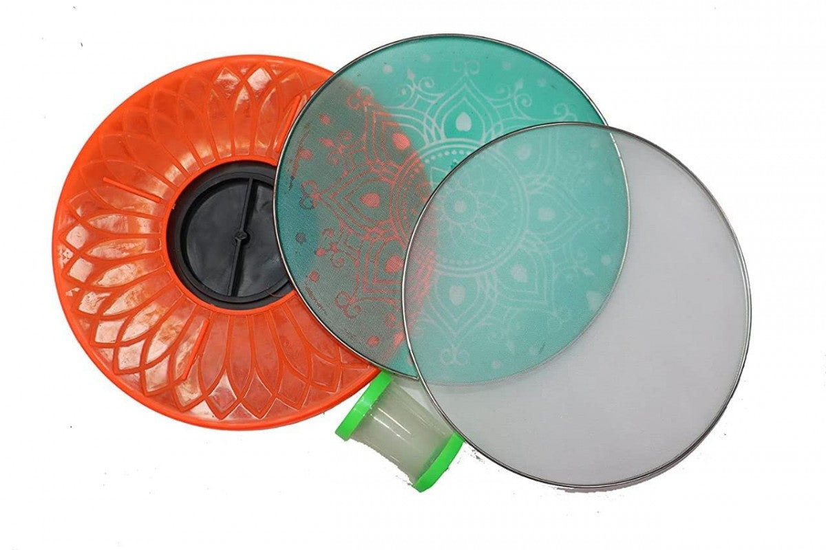 Rangoli Design Set (4 Inch) – Complete Magic Box with Stencils, Filter & Storage