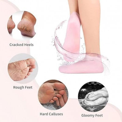 🧦 Silicone Moisturizing Gel Socks – Reusable Hydrating Spa Socks with Vitamin-Enriched Gel
