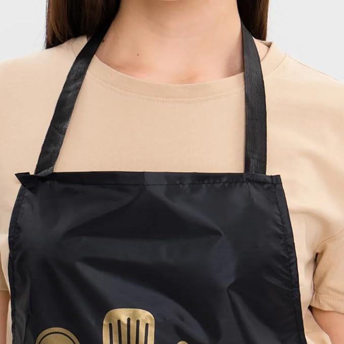 Cute Kitchen Apron Cooking Apron for Women Couple Waterproof with Pocket and Hand-Wiping Area Apron for Cooking, BBQ, Kitchen, Garden