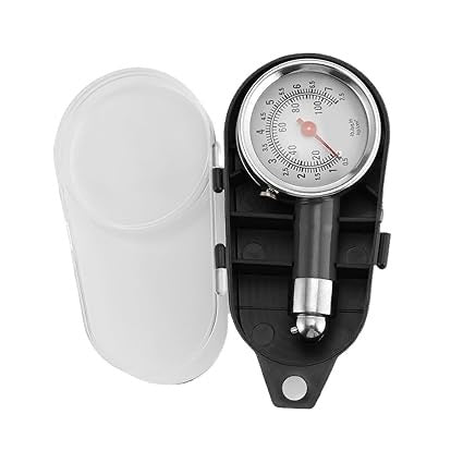Analog Tire Pressure Gauge – High Precision PSI/Bar Meter for Car, Bike, and Motorcycle Tyres | Durable Metal Body