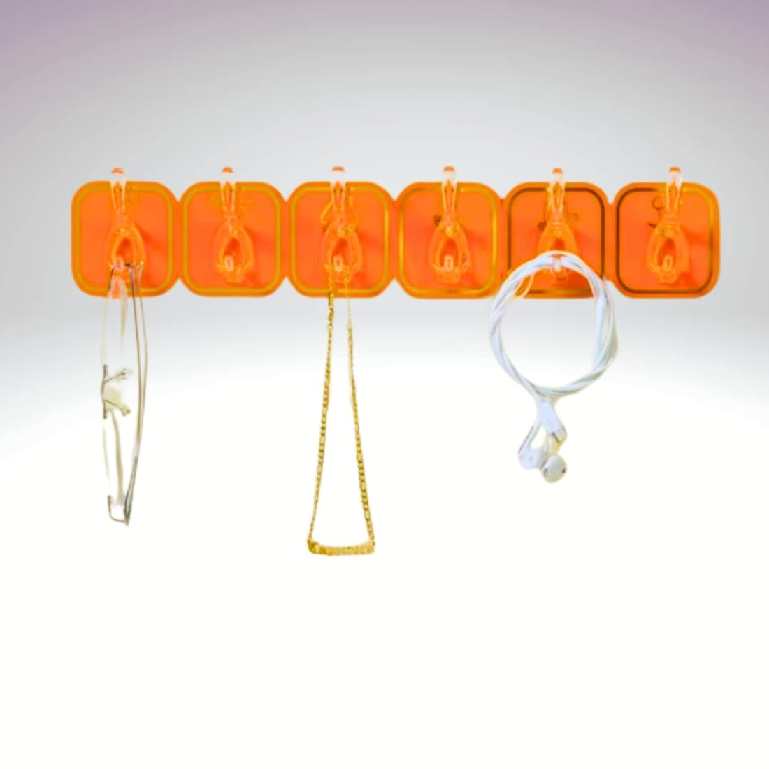 6-Clip Self-Adhesive Hanger Hooks (Set of 6) – Waterproof, Heavy-Duty No-Drill Wall Hooks for Kitchen, Bathroom & Bedroom