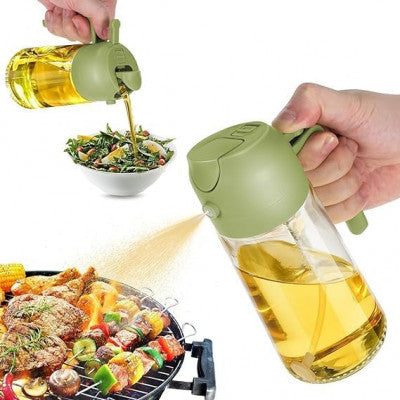 2-in-1 Olive Oil Dispenser Bottle – 500ml Spray & Pour with Upgraded Nozzle