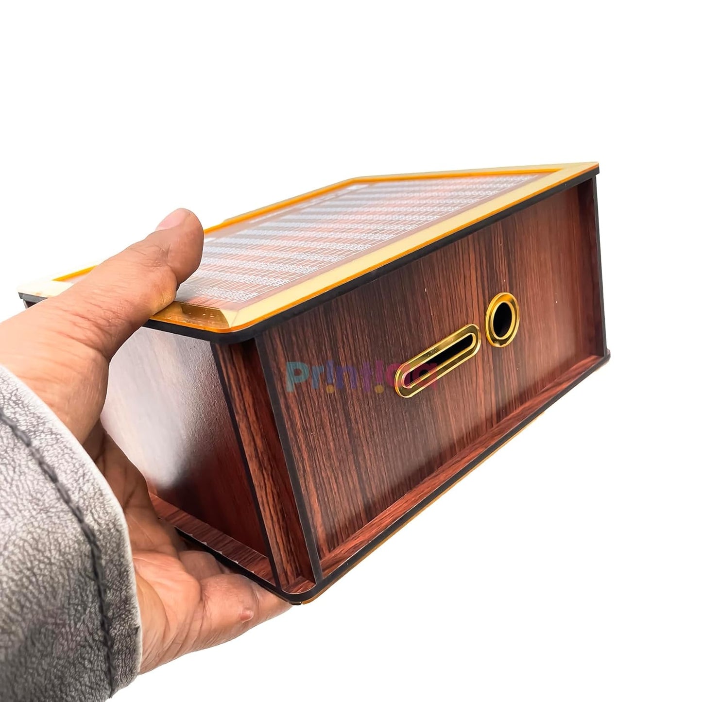 Wooden Landscape Money Box – ₹1,00,000+ Savings Challenge Piggy Bank | Smart Reusable Cashbox with Goal Cards, Clear Panel & Detachable Lid