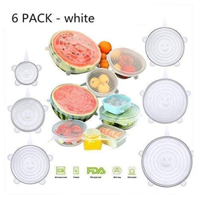 Reusable Silicone Stretch Lid Covers – 6PCS Set | Eco-Friendly, Leakproof & Heat-Resistant Food Savers