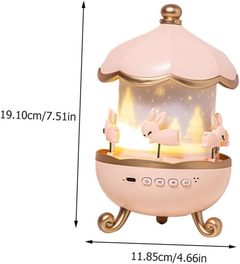 🐰 Rabbit Night Light Projector – Rechargeable LED Baby Lamp with Remote Control