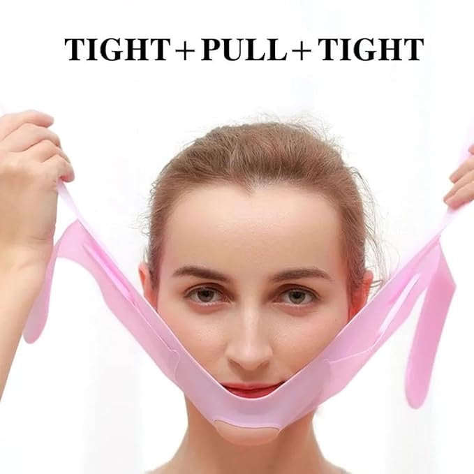 Silicone V Face Mask, Face Lift Up Belt for Facial Slimming, Chin & Cheek
Slimming Bandage Mask, Double Chin Fat Reducer, Skin Tightening for Women & Men