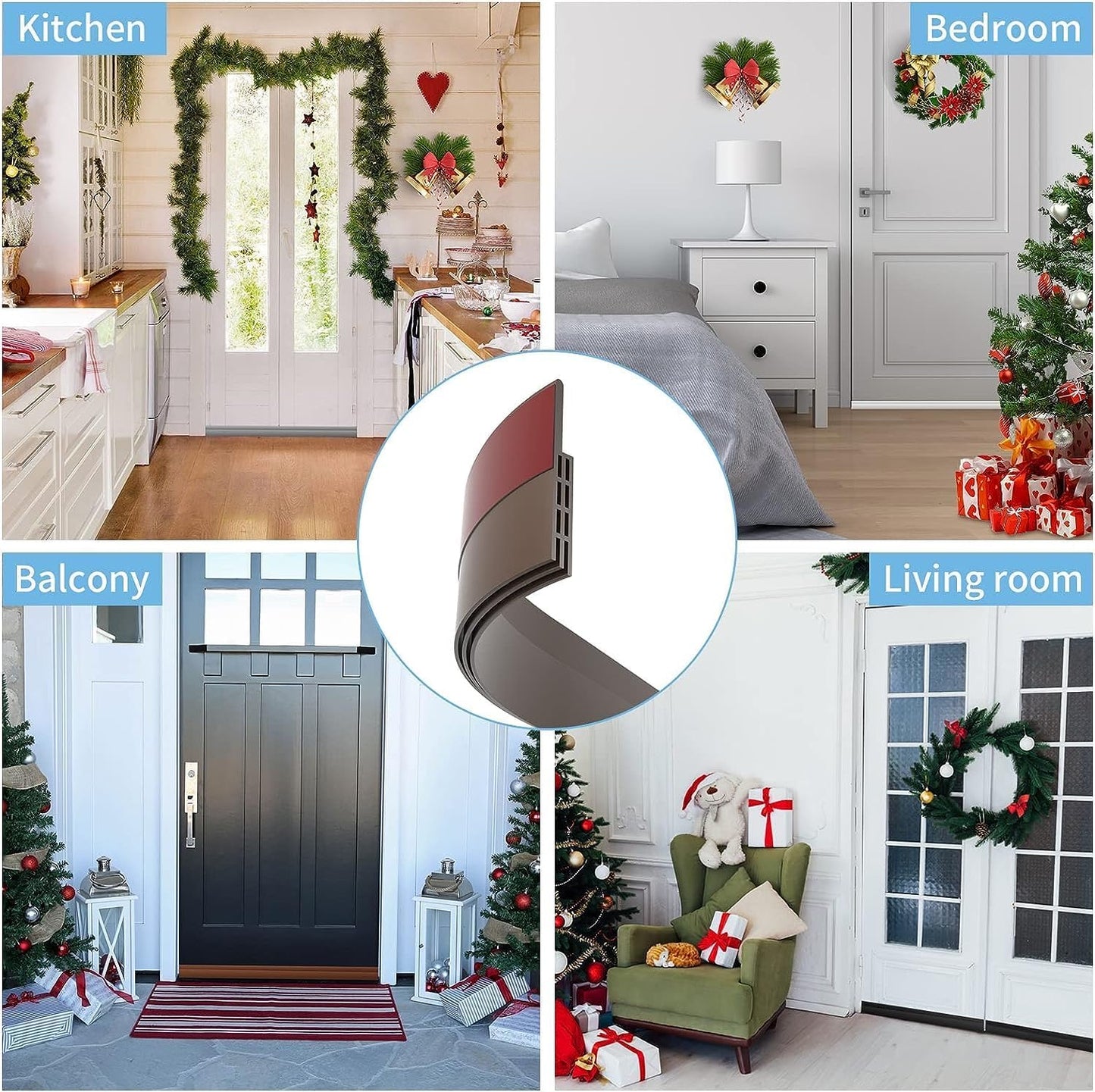 Silicon Door Bottom Sealing Strip | Self Adhesive Door Gap Filler Rubber | Door Bottom Sealing Strip Guard | Protector from Cockroach, Insect, Bugs, Air & Dust | (39 Inch, Brown)