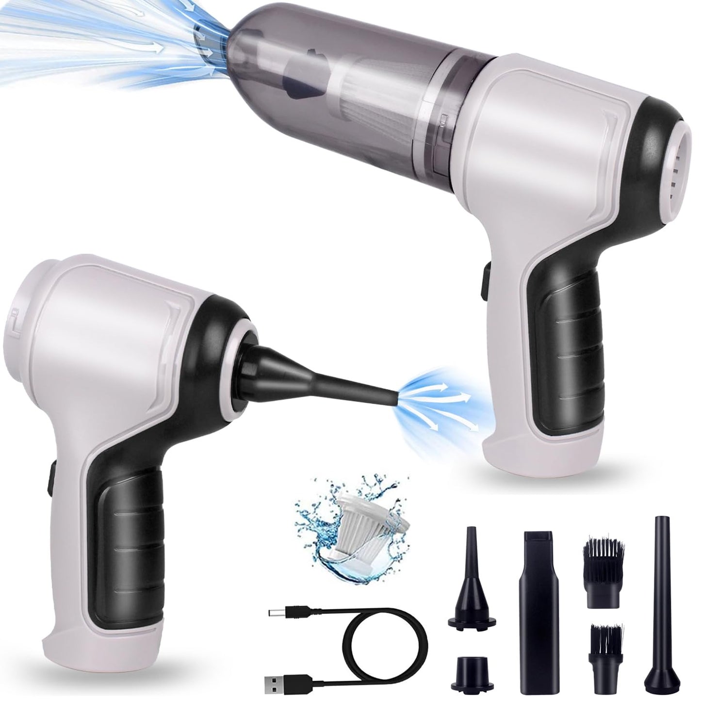 Portable Mini Car Vacuum, Car Mini Handheld Vacuum Cleaner, 3 in 1 Cordless Small Hand with Brushless Motor