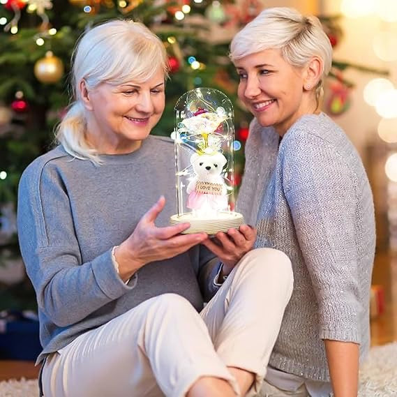 Galaxy Forever Rose in Glass Dome – Light-Up Eternal Crystal Flower with LED Glow | Romantic Gift Box for Valentine’s, Birthday, Anniversary & Special Occasions