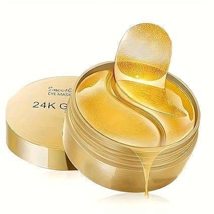 Under Eye Patches for Puffy Eyes, 24K Gold Dark Circle Remover for Women & Men, Reduce Wrinkles, Under Eye Bags, Moisturizing Improves Elasticity (60 Patches Pack)