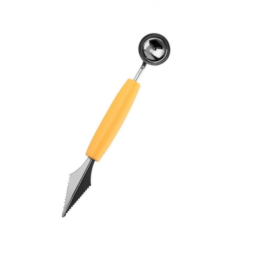 2-in-1 Stainless Steel Melon Baller & Fruit Carving Knife – Multi-Functional Scoop for Fruits, Desserts & DIY Garnishing