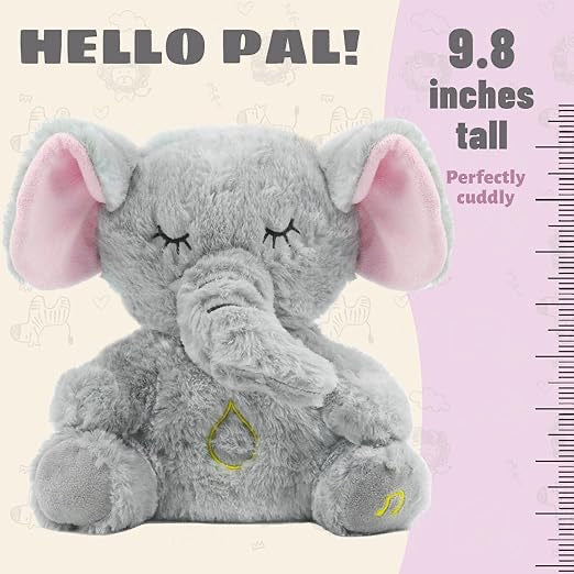 Breathing Elephant – Soothing Sleep Buddy with Music, Lights & Rhythmic Breathing Motion