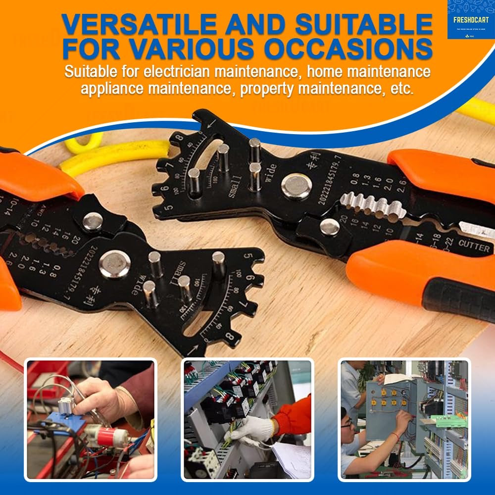 5-in-1 Wire Stripper & Bending Pliers – Multifunctional Electrician Tool for Cutting, Stripping, Crimping, Winding & Wrenching, Non-Slip Handle