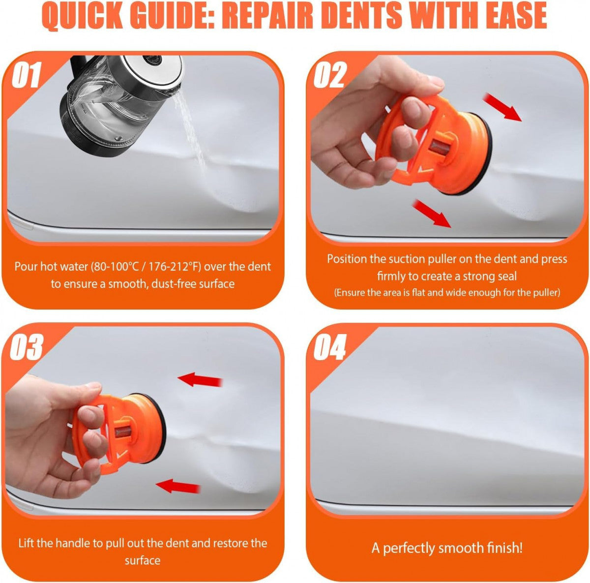 Heavy-Duty Suction Cup Dent Remover – Paint-Safe Car Dent Repair & Glass Lifter Tool