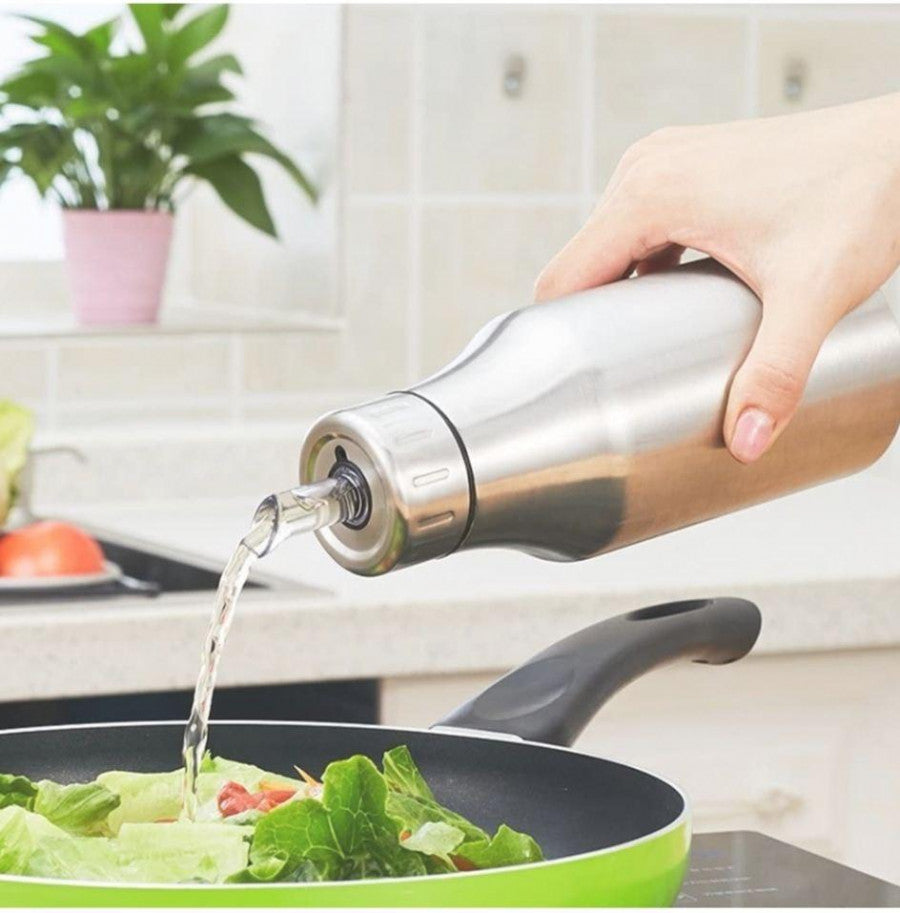 🍶 1000ml Stainless Steel Oil Dispenser Bottle – Leakproof, Non-Slip & Elegant Design