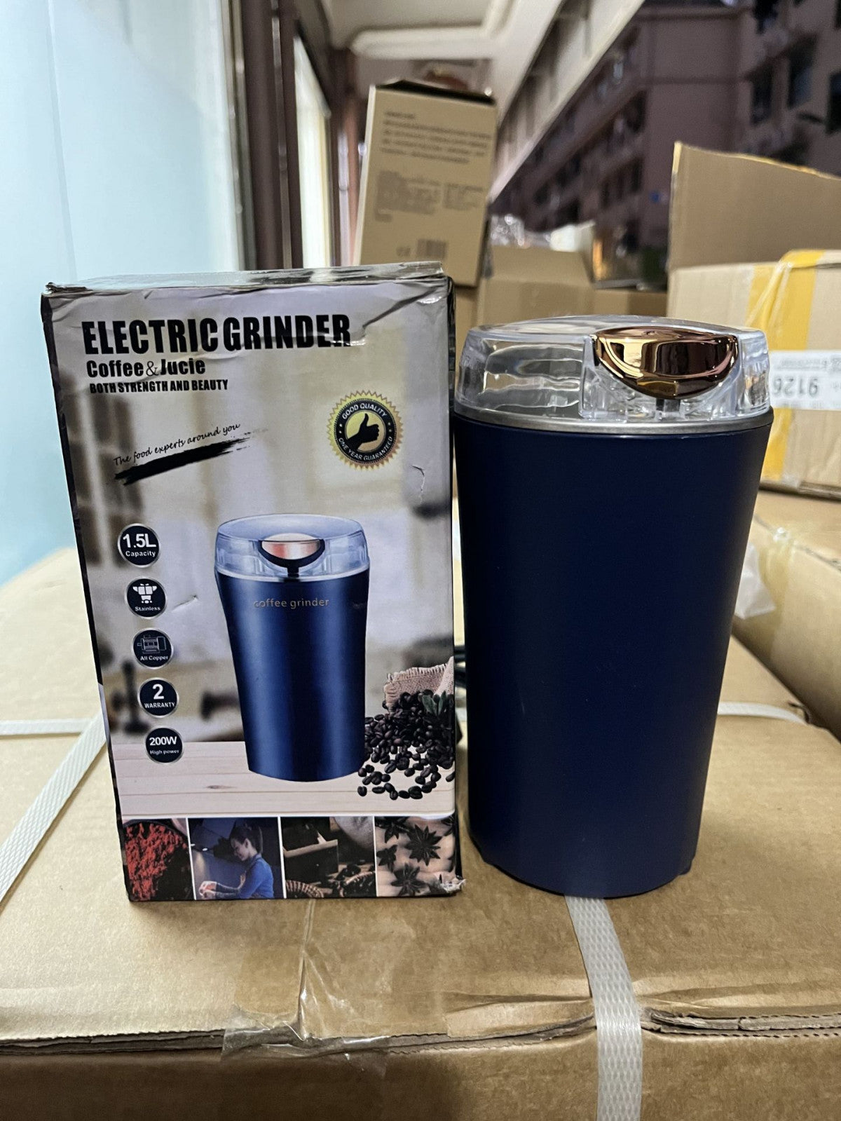 Stainless Steel Electric Coffee Grinder – Spice, Bean & Nut Grinder (Multicolor)