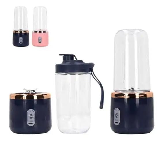 Portable Juicer Blender with Shaker Bottle – 6 Blade USB Rechargeable Safety Sensor Blender (400ML, Multicolor)