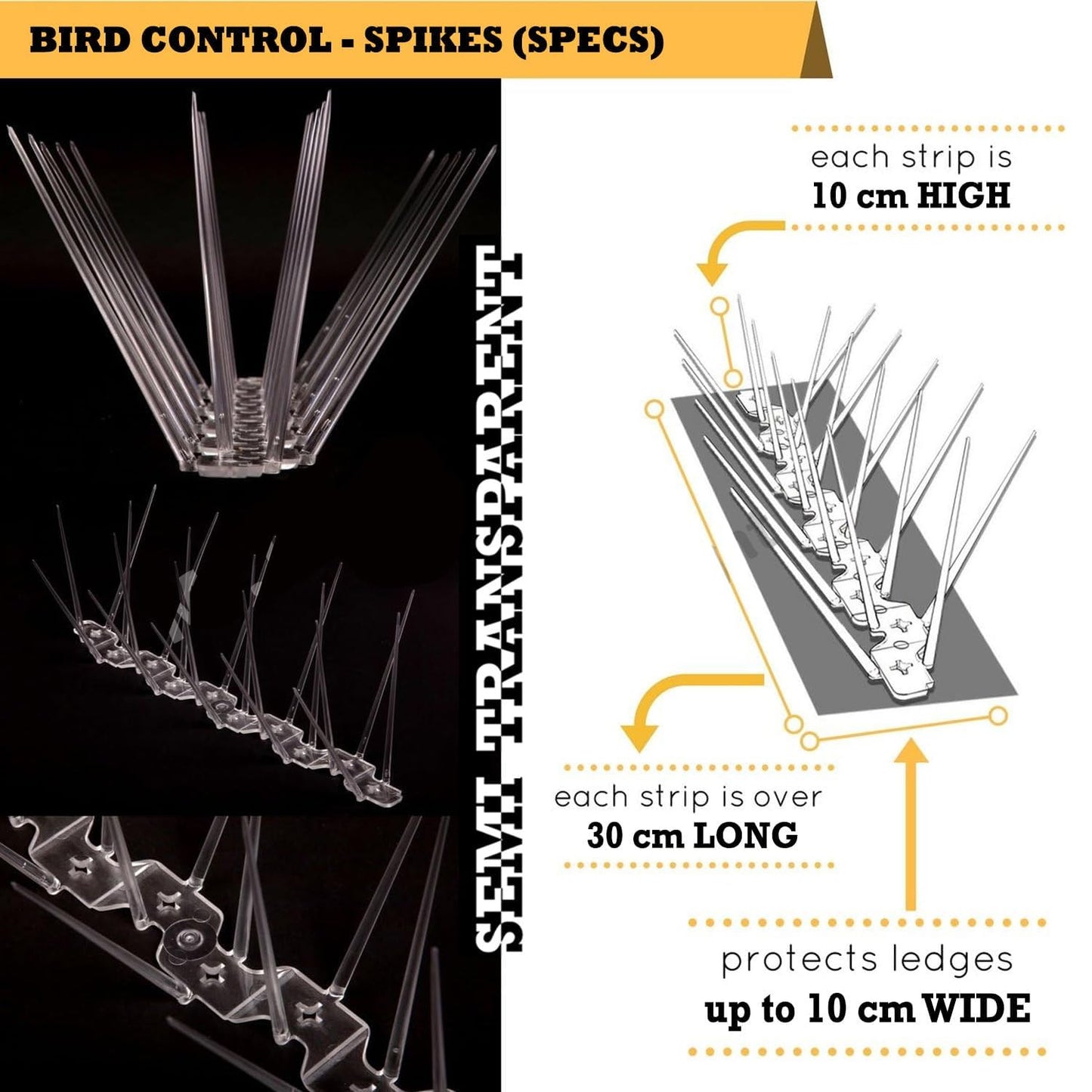 🛡️ Mr. Right Pigeon Spikes – 12 Inch Bird Deterrent for Safe, Clean Spaces