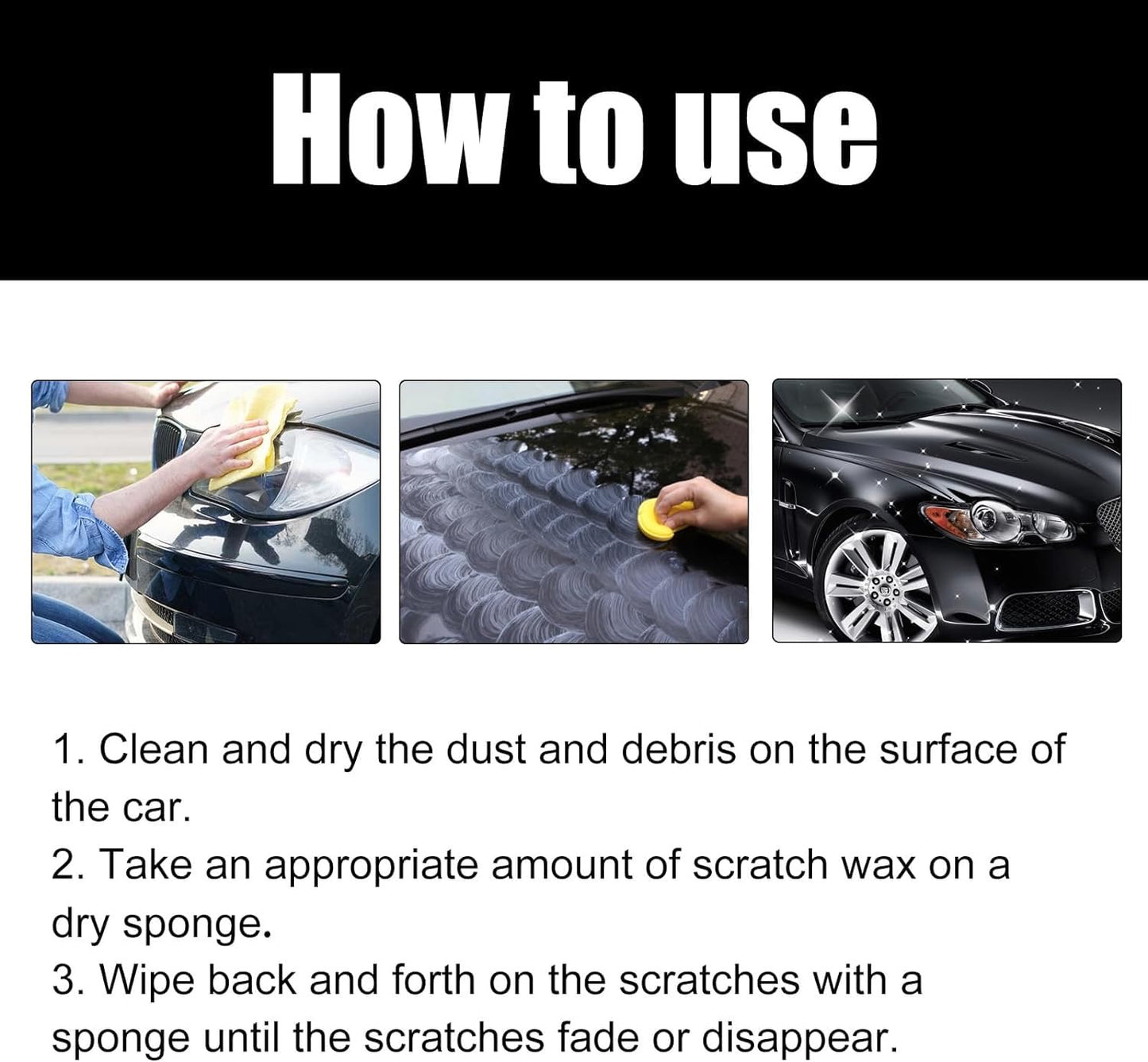 Car Scratch Repair Paste  Remover for Deep Scratches, Car Dent Compound, Car Paint Repair Kit, Car Polish Tool with Sponge