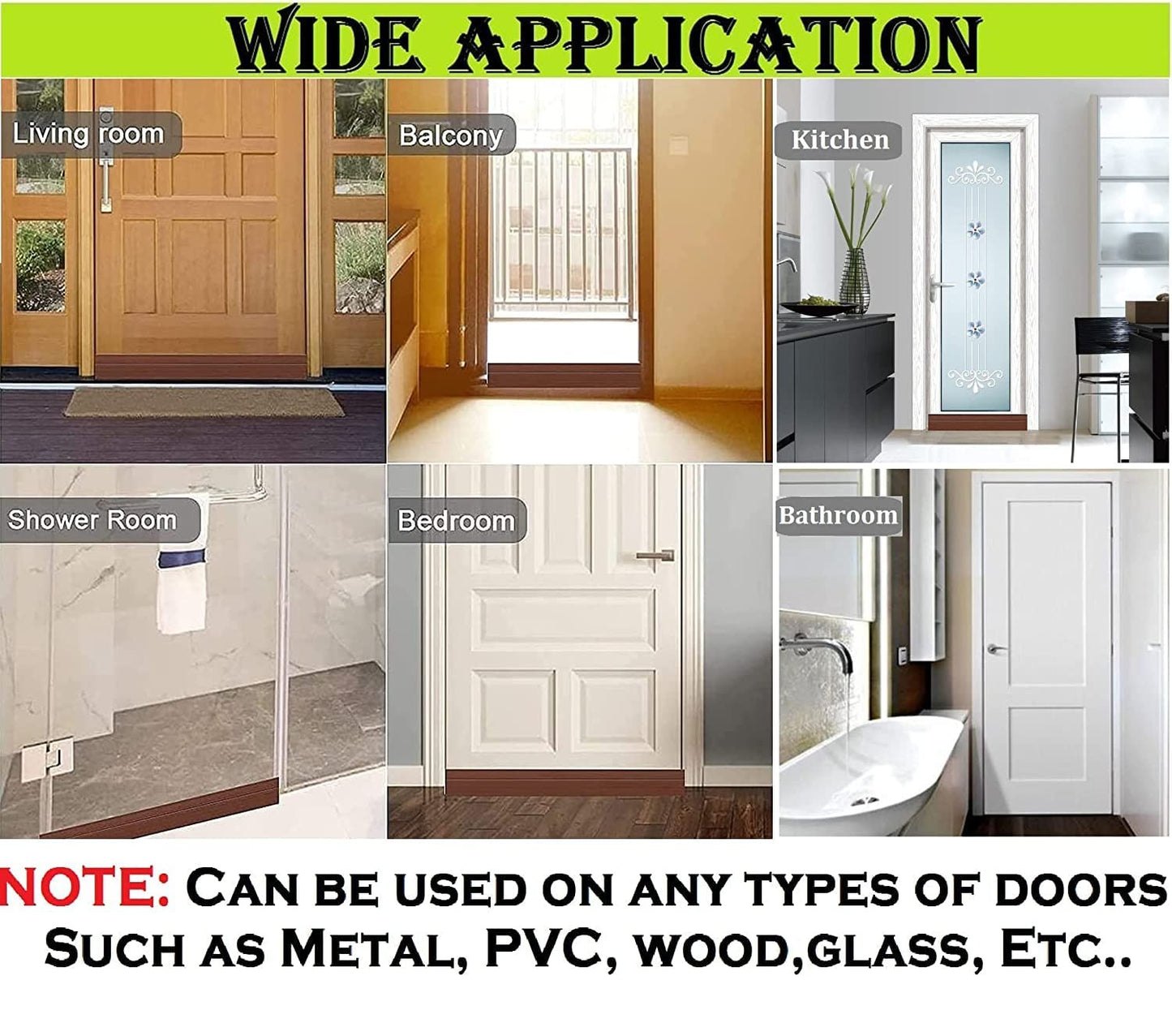 🚪 Door Bottom Sealing Strip – 1 Meter Brown | Energy-Saving, Waterproof & Soundproof